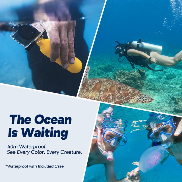 Alt view image 4 of 7 - Brave 4 Pro 4K30FPS Action Camera - 131ft Underwater Camcorder Waterproof Camera with Touch Screen Advanced Electronic Image Stabilization Remote Control 5X Zoom Mini Sport Camera