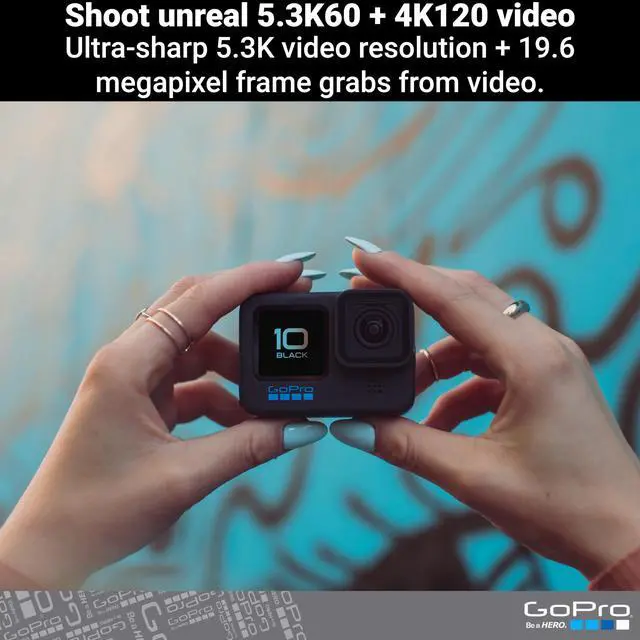 Alt view image 5 of 7 - HERO10 Black- E-Commerce Packaging - Waterproof Action Camera with Front LCD & Touch Rear Screens, 5.3K60 Ultra HD Video