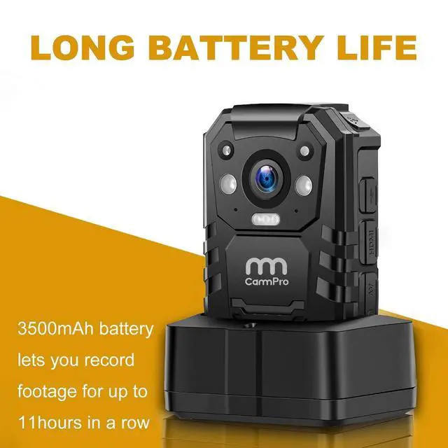 Alt view image 4 of 7 - CammPro I826 1296P HD Police Body Camera,128G Memory,Waterproof Body Worn Camera,Premium Portable Body Camera with Audio Recording Wearable,Night Vision,GPS for Law Enforcement