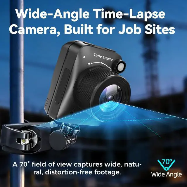 Alt view image 4 of 7 - Time Lapse Camera, 4K FHD Timelapse Camera Outdoor, Waterproof Level IP66, for Record Outdoor Construction, Weather, Plant, 6 Month Battery Life, 32 GB TF Card Included