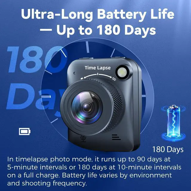 Alt view image 5 of 7 - Time Lapse Camera, 4K FHD Timelapse Camera Outdoor, Waterproof Level IP66, for Record Outdoor Construction, Weather, Plant, 6 Month Battery Life, 32 GB TF Card Included