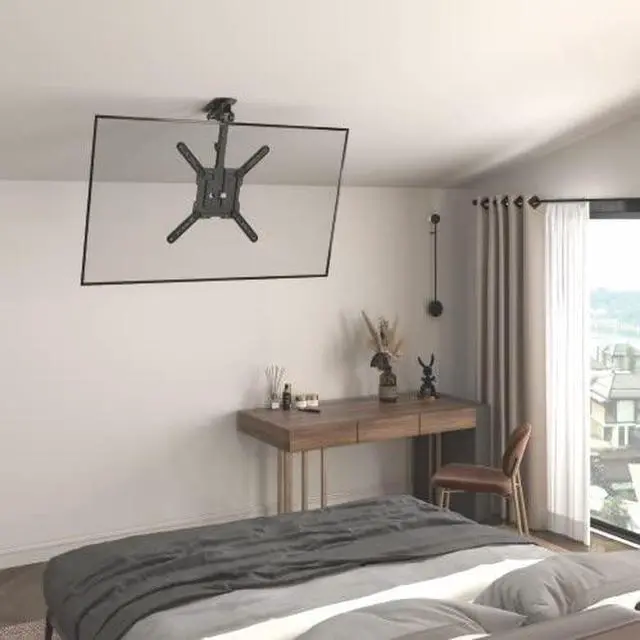 Alt view image 2 of 7 - CM344 Flip Down TV and Monitor Roof Ceiling Swivel Mount | Fits Flat TV 23 to 55 Inches | VESA Compatible 200x200, 400x400 | Height Adjustable | Pitched Roof
