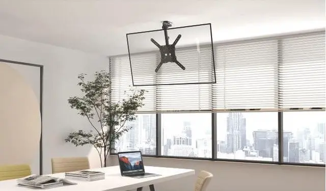 Alt view image 3 of 7 - CM344 Flip Down TV and Monitor Roof Ceiling Swivel Mount | Fits Flat TV 23 to 55 Inches | VESA Compatible 200x200, 400x400 | Height Adjustable | Pitched Roof