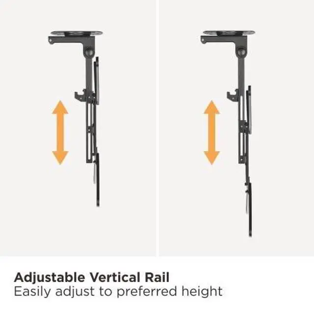 Alt view image 6 of 7 - CM344 Flip Down TV and Monitor Roof Ceiling Swivel Mount | Fits Flat TV 23 to 55 Inches | VESA Compatible 200x200, 400x400 | Height Adjustable | Pitched Roof