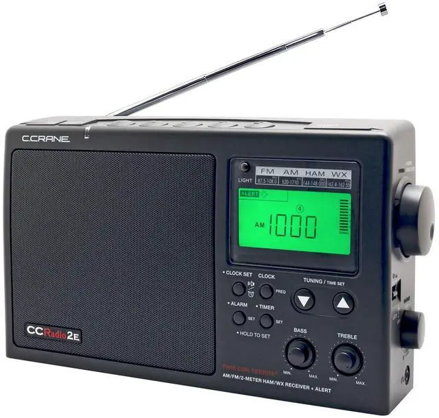 Main image of C. Crane CCRadio-2E Enhanced Portable AM FM Weather and 2-Meter Ham Band (Black) CC2BE