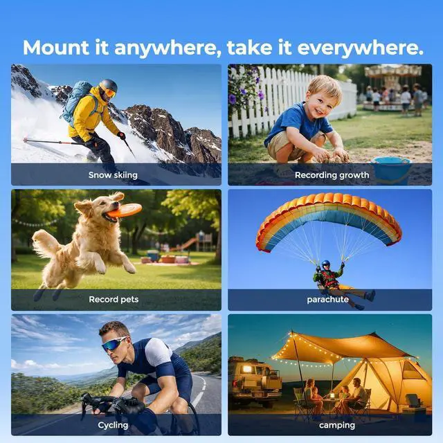 Alt view image 5 of 7 - POV Camera 4K with WiFi, Body Mount Camera with 64GB Card, Charger Case, EIS Stabilization, Magnetic Mount, 150° Wide Angle Mini Action Camera Helmet Cam or Outdoor Sports Cycling Motorcycle Vlog