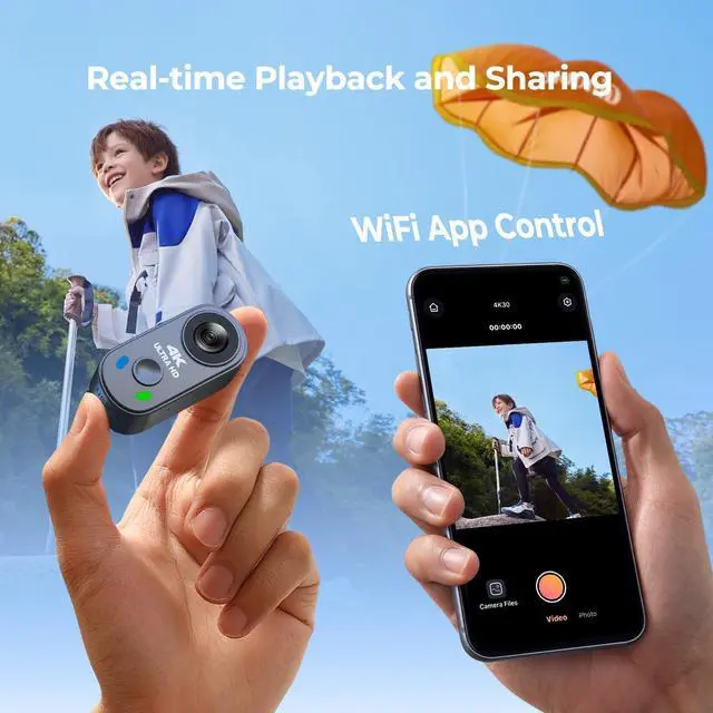 Alt view image 6 of 7 - POV Camera 4K with WiFi, Body Mount Camera with 64GB Card, Charger Case, EIS Stabilization, Magnetic Mount, 150° Wide Angle Mini Action Camera Helmet Cam or Outdoor Sports Cycling Motorcycle Vlog