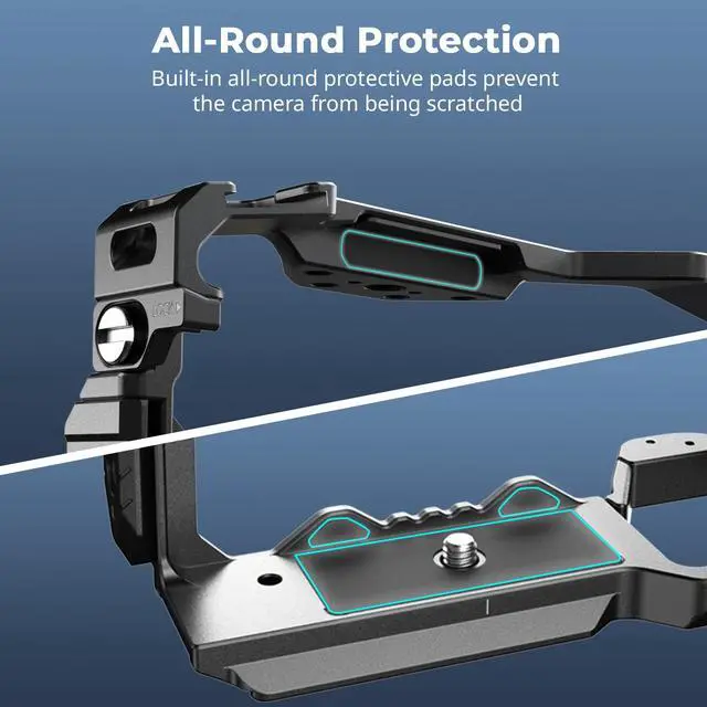 Alt view image 6 of 7 - HawkLock Quick Release Full Cage for Sony Alpha 7R V/Alpha 7 IV/Alpha 7S III/Alpha 1 / Alpha 7R IV/Alpha 7 V, Built-in Quick Release Plate for Arca, Cold Shoes (Upgraded Version)