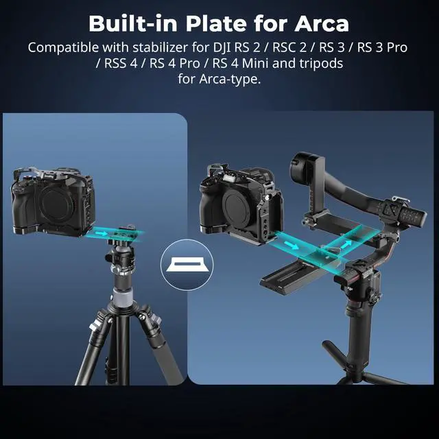 Alt view image 7 of 7 - HawkLock Quick Release Full Cage for Sony Alpha 7R V/Alpha 7 IV/Alpha 7S III/Alpha 1 / Alpha 7R IV/Alpha 7 V, Built-in Quick Release Plate for Arca, Cold Shoes (Upgraded Version)