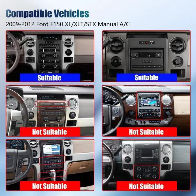 Alt view image 2 of 7 - Android 13 Car Radio Stereo for Ford F150 F-150 2009 2010 2011 2012 with Wireless Carplay & Android Auto, IPS QLED Touch Screen Head Unit, GPS, Bluetooth, 5G WiFi, SWC, 1080P HD Back-up Camera (2+64)