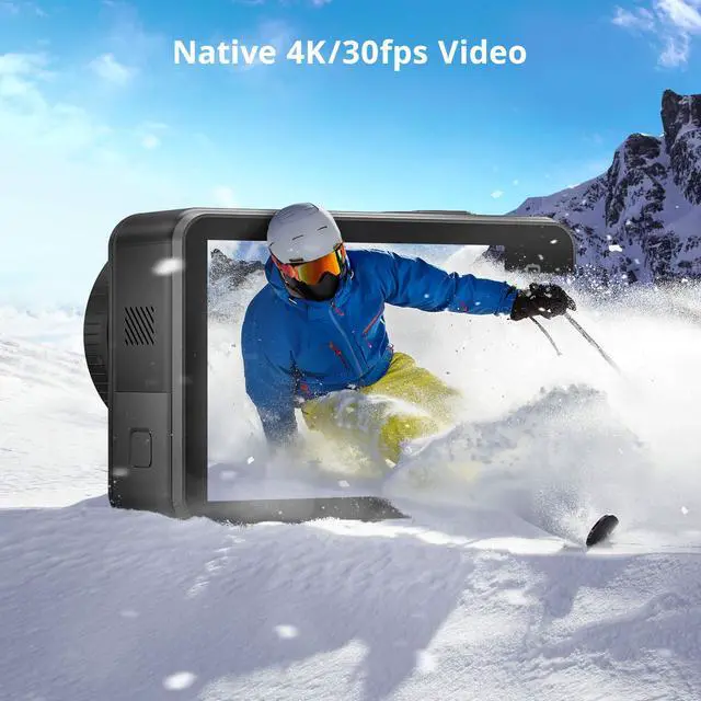 Alt view image 2 of 6 - Brave 7 Action Camera 4K30FPS 20MP with 256GB U3 MicroSDXC Memory Card, Waterproof Camera with Touch Screen IPX8 33FT EIS 2.0 Zoom Support External Mic Voice Control with 2X 1350mAh Batteries