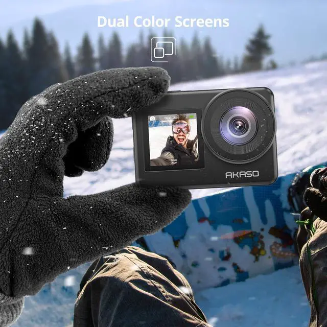 Alt view image 4 of 6 - Brave 7 Action Camera 4K30FPS 20MP with 256GB U3 MicroSDXC Memory Card, Waterproof Camera with Touch Screen IPX8 33FT EIS 2.0 Zoom Support External Mic Voice Control with 2X 1350mAh Batteries