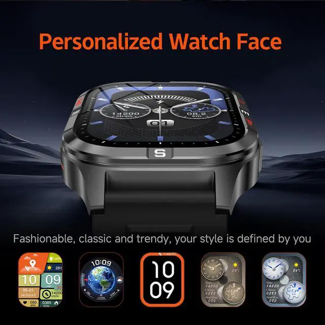 Alt view image 5 of 7 - Military Smart Watches for Men with GPS/Compass/Altitude/Flashlight,2.01" HD Screen,Voice Assistant,Answer/Make Calls,Smart watch for Android iOS,Heart Rate Sleep Monitor,Smartwatch 120+ Sport Modes