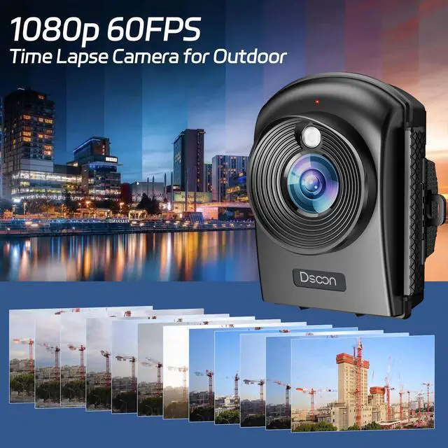 Alt view image 2 of 7 - Time Lapse Camera,1080p FHD Outdoor Construction Timelapse Camera, IP66 Waterproof,110° Wide Angle,Extral Standby for Capture Building & Courtyard Progress, Climate, Garden (32GB TF Card)