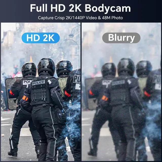 Alt view image 3 of 7 - M5 2K GPS Body Camera, 4200mAh for 12 Hours, IP67 Waterproof, 256GB | Police Body Cam, audio/video capture, night vision, 2M anti-drop and use for law enforcement, driving and security