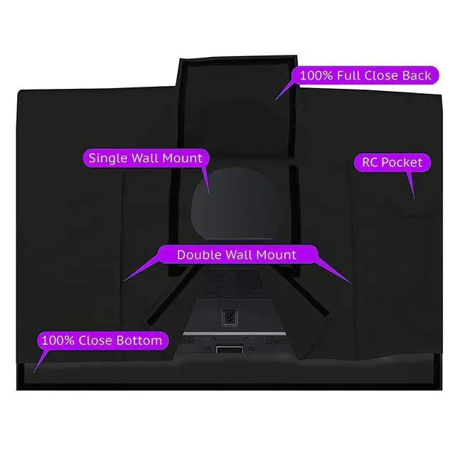 Alt view image 4 of 7 - Outdoor TV Cover 55" - 58" - with Bottom Cover - 600D Waterproof TV Covers and Weatherproof Dust-Proof Material,Protect Your LED, LCD, Plasma TV Screens
