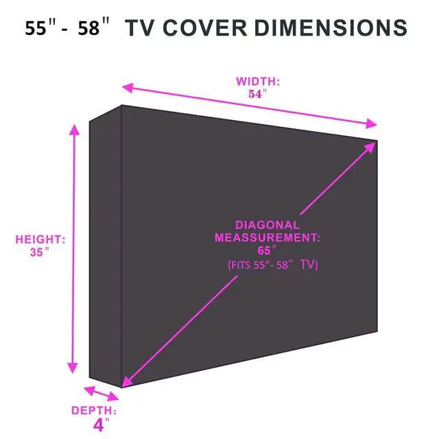 Alt view image 5 of 7 - Outdoor TV Cover 55" - 58" - with Bottom Cover - 600D Waterproof TV Covers and Weatherproof Dust-Proof Material,Protect Your LED, LCD, Plasma TV Screens