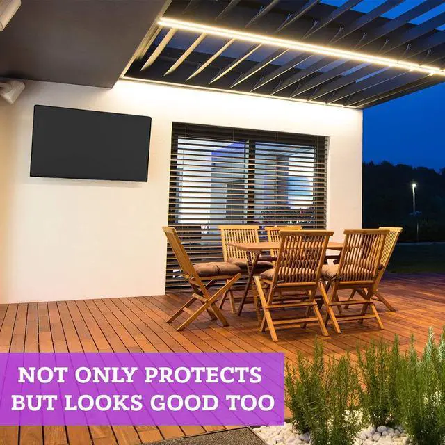 Alt view image 6 of 7 - Outdoor TV Cover 55" - 58" - with Bottom Cover - 600D Waterproof TV Covers and Weatherproof Dust-Proof Material,Protect Your LED, LCD, Plasma TV Screens