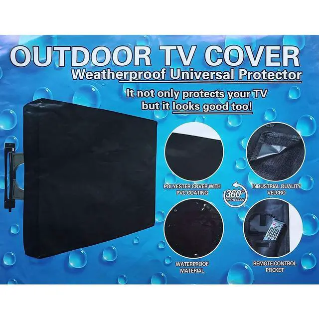 Alt view image 7 of 7 - Outdoor TV Cover 55" - 58" - with Bottom Cover - 600D Waterproof TV Covers and Weatherproof Dust-Proof Material,Protect Your LED, LCD, Plasma TV Screens