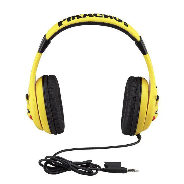 Alt view image 7 of 7 - Pokemon Pikachu Wired Kids Headphones, Adjustable, Stereo Sound, 3.5Mm Jack, Tangle-Free, Volume Control, Children's Headband On Ear for School Home, Travel