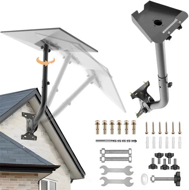 Main image of 360° Adjustable Starlink Mount for Gen 3& Gen 4/4X with Wide Base | Extendable Pole, Wall & Roof Mounting Kit Compatible with Standard V4/4X Starlink Dish Adapter, Hardware for Concrete/Wood