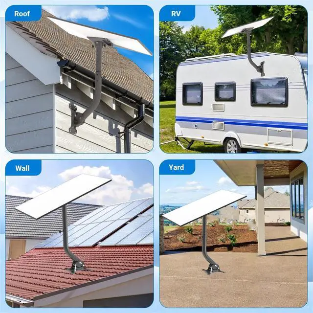 Alt view image 6 of 7 - 360° Adjustable Starlink Mount for Gen 3& Gen 4/4X with Wide Base | Extendable Pole, Wall & Roof Mounting Kit Compatible with Standard V4/4X Starlink Dish Adapter, Hardware for Concrete/Wood