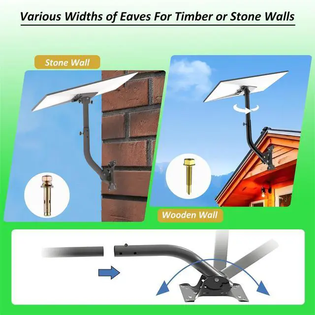 Alt view image 7 of 7 - 360° Adjustable Starlink Mount for Gen 3& Gen 4/4X with Wide Base | Extendable Pole, Wall & Roof Mounting Kit Compatible with Standard V4/4X Starlink Dish Adapter, Hardware for Concrete/Wood