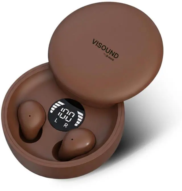 Main image of Air Skin Tones Invisible Earbuds for Small Ears - Wireless Bluetooth 5.4, Skin-Matching Mini Stemless Ear Buds, IPX5 Waterproof, Crystal Clear Calls (Warm Cocoa)