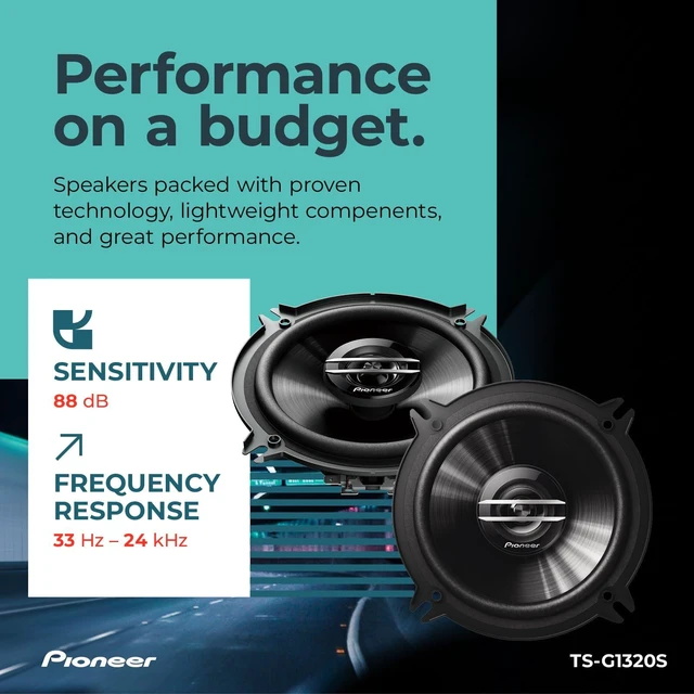 Alt view image 5 of 7 - PIONEER G-Series TS-G1320S 5.25" 2-Way Coaxial Car Speakers 250W Max | Great Stock Upgrade, Crisp Highs + Clear Vocals, High-Efficiency Speaker Designed for OEM Power