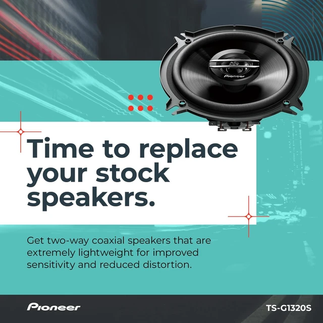 Alt view image 3 of 7 - PIONEER G-Series TS-G1320S 5.25" 2-Way Coaxial Car Speakers 250W Max | Great Stock Upgrade, Crisp Highs + Clear Vocals, High-Efficiency Speaker Designed for OEM Power