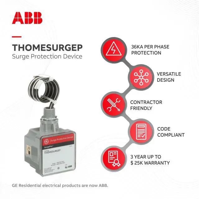 Alt view image 5 of 7 - THOMESURGEP Whole Home Surge Protection Device Type 1 SPD NEMA 3R | 36kA Capacity External Mount Pigtail LED Indicator Universal Load Center Compatible UL Listed & ANSI Certified