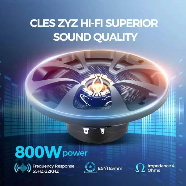 Alt view image 2 of 7 - 2026 Upgraded 6.5 Inch Car Speakers, 800W Max, 200W RMS, 4 Ohm, 6.5 Speakers Compatible with Universal Fit for Most Cars, 30 Minutes Easy Install - Turn Your Car into a Concert Hall(Pair)