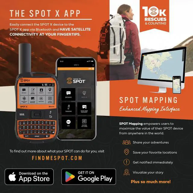 Alt view image 3 of 7 - Spot X with Bluetooth 2-Way Satellite Messenger | SOS Protection, Handheld Portable 2-Way GPS Messenger for Hiking, Camping, Cars, Subscription Required
