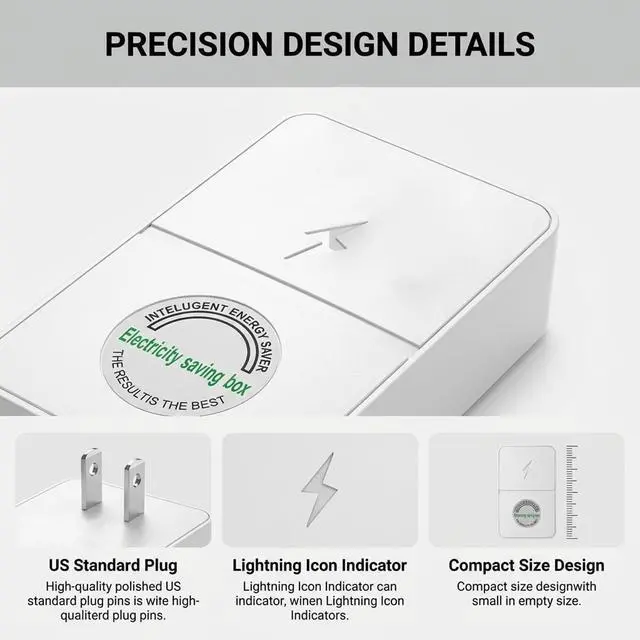 Alt view image 5 of 7 - 6Pack Stopwatt SmartPlug Device, Stop Watt Device Plug-in for Home & Office US Plug 90V-250V 30KW