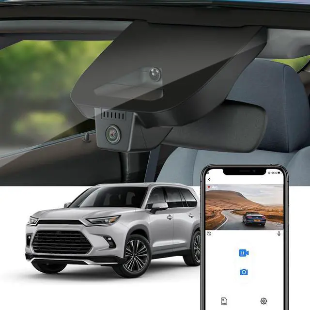 Main image of 4K Dash Cam Suitable for Toyota Grand Highlander 2024-2026 & Hybrid (HD2-0E130), Integrated OEM Look, UHD 2160P Video, Built-in WiFi & APP, Loop Recording, G-Sensor, Plug & Play, 64GB Card