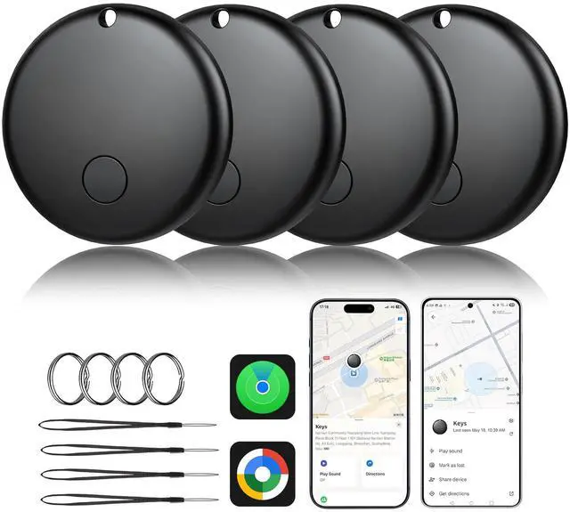 Main image of 2026 Air Tracker Tag-4 Pack Item Locator for Android & iOS Bluetooth Tracker,Key Finders,Smart Tags Work with Apple Find My & Google's Find Hub