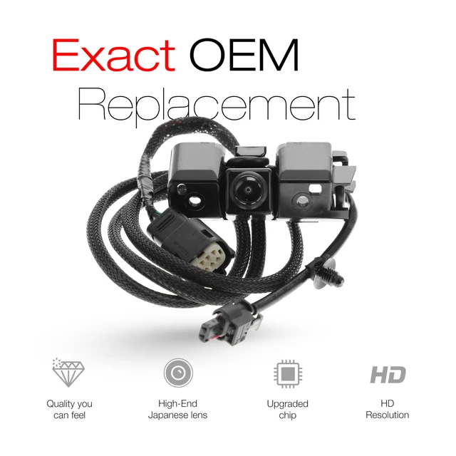 Alt view image 3 of 7 - Backup Camera Compatible with 2016-2019 Chevy Silverado, GMC Sierra - OEM Replacement Reverse Camera 84062896, 590-111