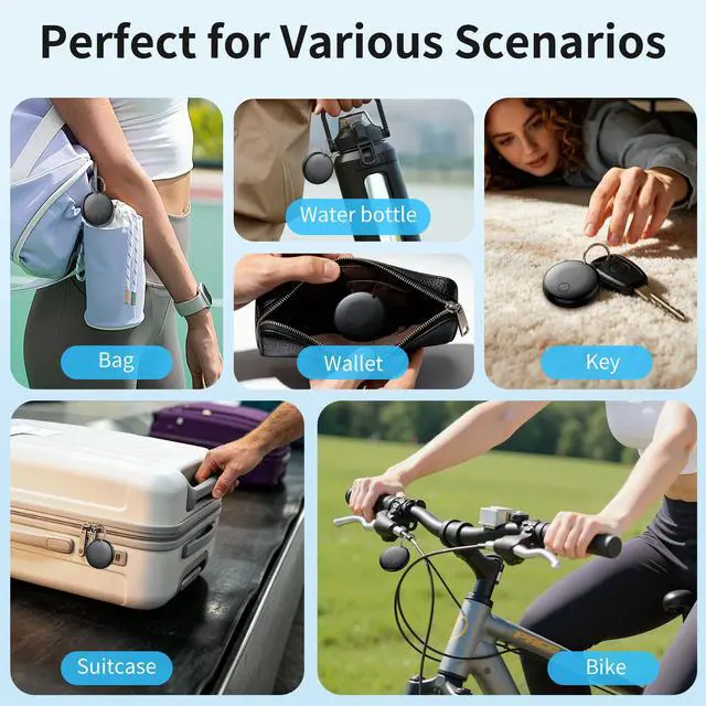 Alt view image 5 of 6 - 2026 Air Tracker Tag-4 Pack Item Locator for Android & iOS Bluetooth Tracker,Key Finders,Smart Tags Work with Apple Find My & Google's Find Hub