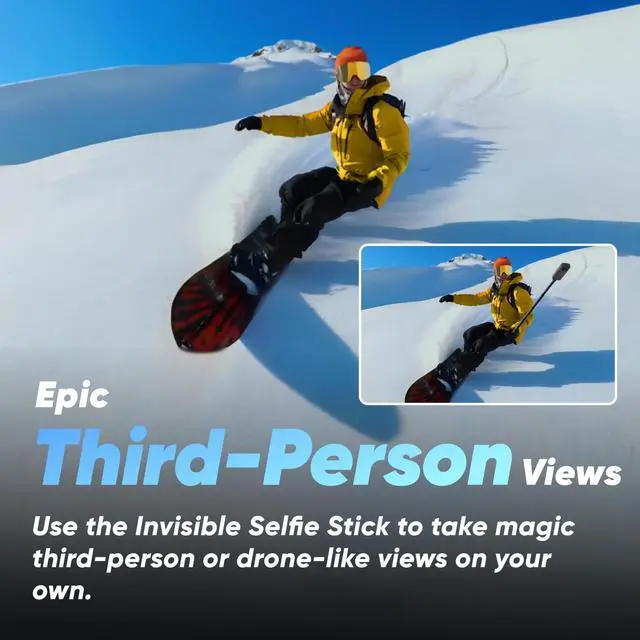 Alt view image 6 of 7 - X3-360 Action Camera with 5.7K 360 Active HDR Video, 4K Single-Lens Camera, Waterproof, FlowState Stabilization, 2.29" Touchscreen, AI Editing, for Motorcycle, Wintersports and Vlogging