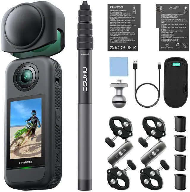 Main image of 360 Action Camera Motorcycle Combo- 5.7K 360 Video with 1/2" 48MP Sensors, 72MP 360 Photo, 360-SuperSmooth, Invisible Selfie Stick, 360° Horizon Lock, AI Tracking