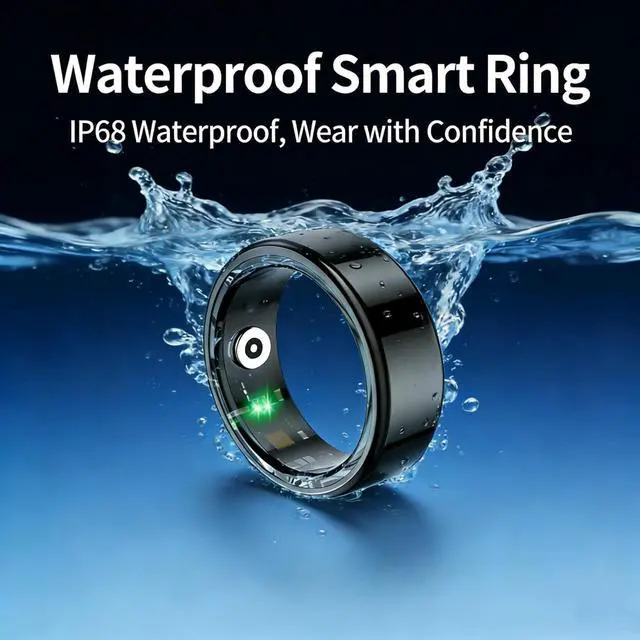 Alt view image 4 of 7 - Smart Ring for Women Men,Fitness Tracker Ring with Heart Rate, Sleep Monitoring, Blood Oxygen, Step Counting for iOS and Android, No Subscription Fee, Waterproof (Gold,6)