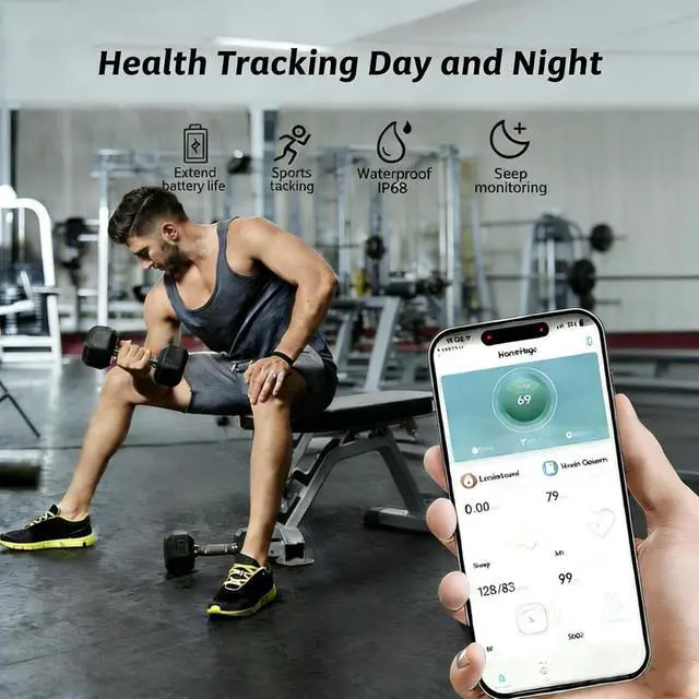 Alt view image 5 of 7 - Smart Ring for Women Men,Fitness Tracker Ring with Heart Rate, Sleep Monitoring, Blood Oxygen, Step Counting for iOS and Android, No Subscription Fee, Waterproof (Gold,6)