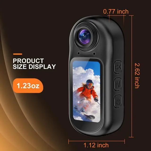 Alt view image 6 of 6 - 4K Mini Body Camera with Audio and Video Recording, Tiny Magnetic Action Camera with 1.5" Screen, 6Axis EIS, WiFi + Bluetooth, Portable Clip On Wearable POV Camera for Motorcycle Helmet, Sports, Pet