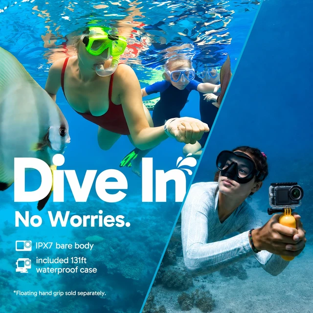 Alt view image 4 of 7 - Brave 7 LE 4K30FPS 20MP WiFi Action Camera with Touch Screen EIS 2.0 Zoom Remote Control 131Feet Waterproof Underwater Camera Dual Color Screens Support External Microphone Vlog Camera
