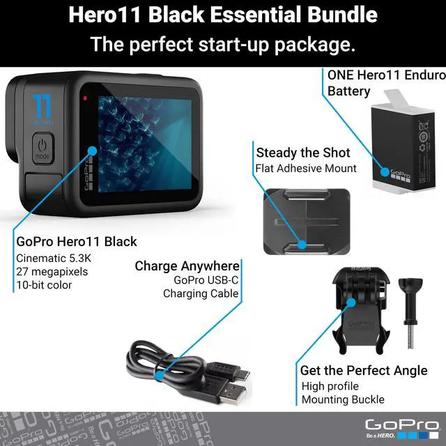 Alt view image 2 of 7 - HERO11 Black E-Commerce Packaging - Waterproof Action Camera with 5.3K60 Ultra HD Video, 27MP Photos, 1/1.9" Image Sensor, Live Streaming, Webcam, Stabilization