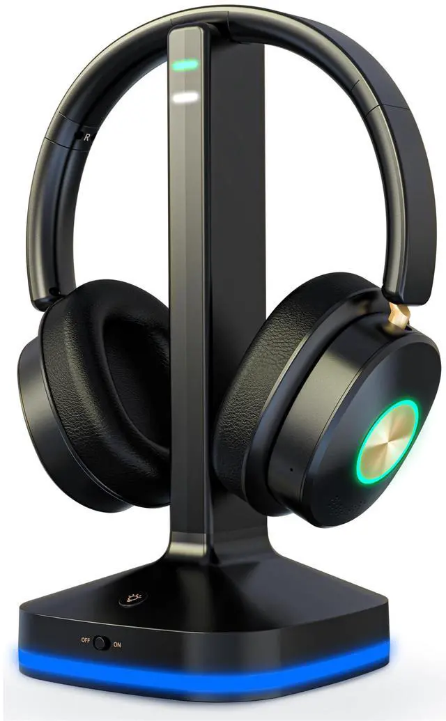 Main image of Wireless Headphones for TV, TV Headphones Wireless for Senior with Digital Optical RCA AUX 3.5 MM Transmitter Charging Dock, Over Ear Headphones with Low Latency & HiFi Sound, Gifts for Parent/Elderly