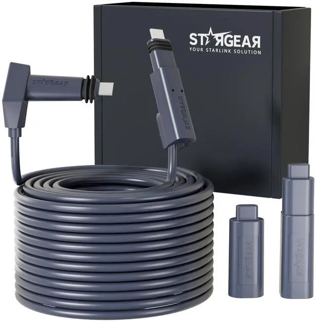 Main image of Starlink Cable 75FT for Standard Actuated Gen 2, Starlink Replacement Cable for Rectangular Satellite V2 Waterproof Gray