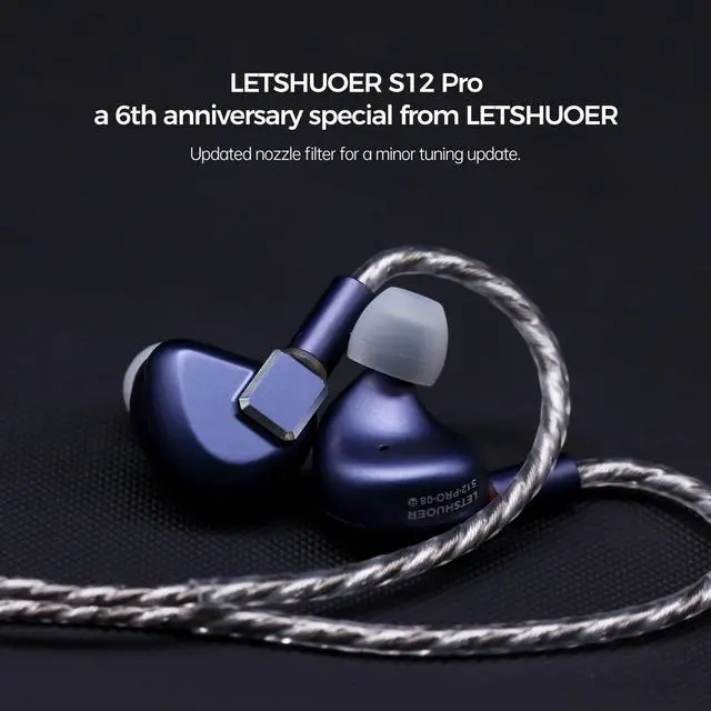 Alt view image 2 of 6 - S12 PRO in Ear Headphones 14.8mm Planar Magnetic Driver Wired HiFi Earphones for Smartphones/PC/Tablet (Deep Space Blue, 2.5mm / 3.5mm / 4.4mm Connector)