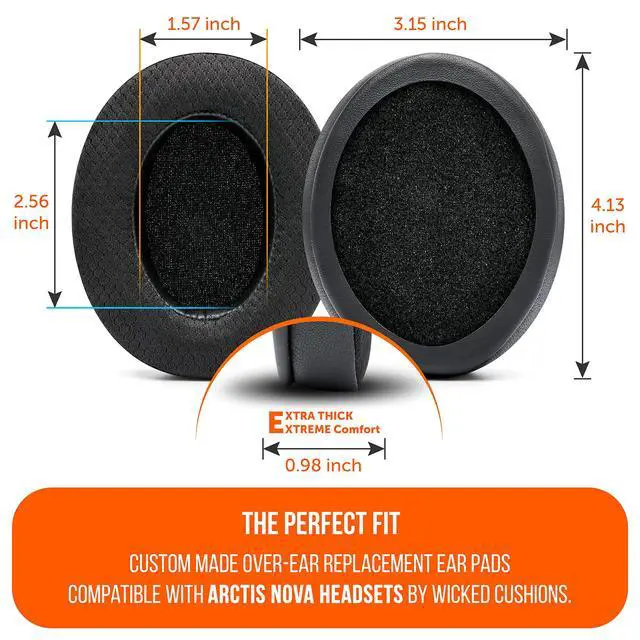 Alt view image 5 of 7 - Freeze for Arctis Nova - Hybrid Fabric Cooling Gel Replacement Earpads for Arctis Nova Pro Wired, Nova 7, 5, 4, 3, 1 - Made by Wicked Cushions (Does Not Fit Nova Pro Wireless) | Black