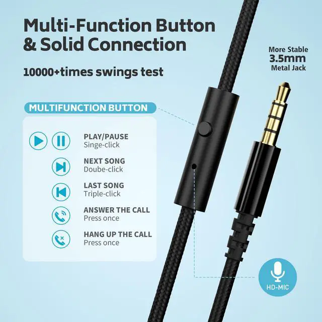 Alt view image 5 of 7 - Kids School Headphones Bulk 10 Pack with Mic, 3.5mm Jack | K-12 Classroom Students Use, Online Learning, Library & Testing, Durable, Foldable, All-Day Comfort, For Chromebook & Tablet